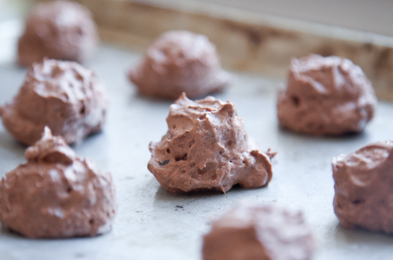 Mint Chocolate Chip Meringue Cookies