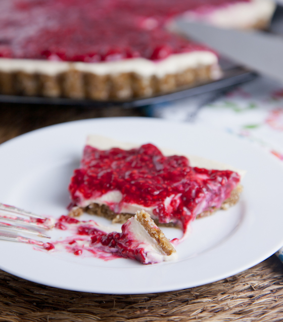 Vegan Lemon Raspberry Cheesecake