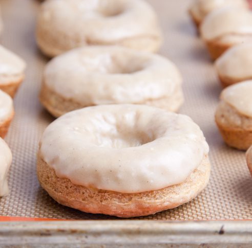 Peanut Butter Frosted Banana Donuts