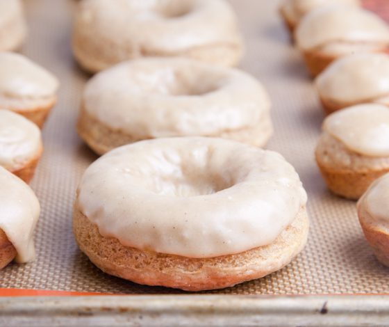 Peanut Butter Frosted Banana Donuts