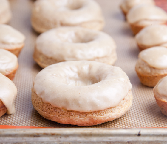 Peanut Butter Frosted Banana Donuts