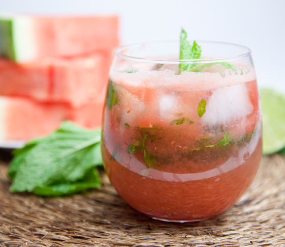 Watermelon Mojito with Agave Simple Syrup