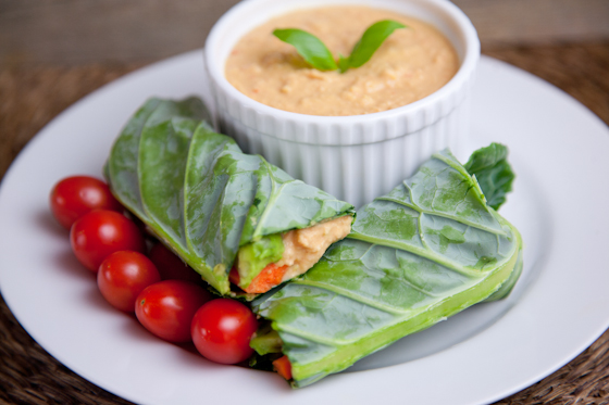 Red Pepper Hummus Wraps