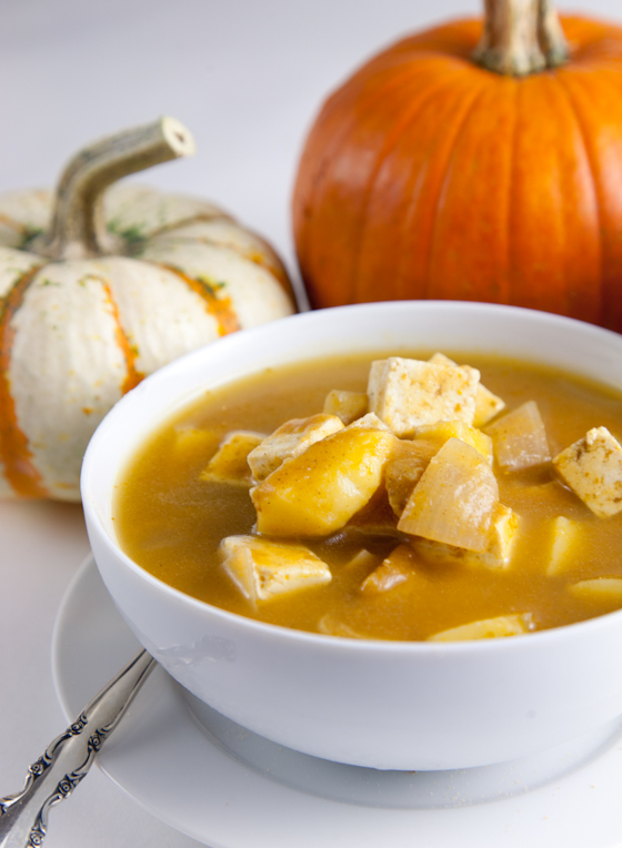 Pumpkin Potato Soup with Tofu