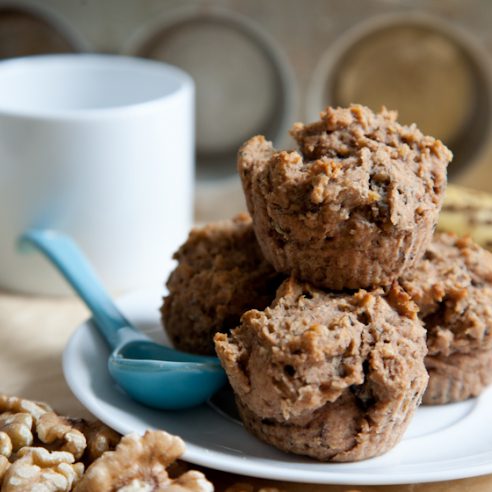 Gluten Free Vegan Lemon Banana Nut Muffins