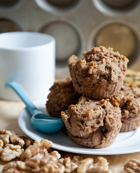 Gluten Free Vegan Lemon Banana Nut Muffins