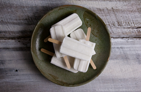 3-Ingredient Coconut Water Popsicles! Vegan, No Added Sugar & Gluten-Free | picklesnhoney.com #coconut #coconutwater #popsicles #dessert #snack #vegan #sugarfree #glutenfree #recipe