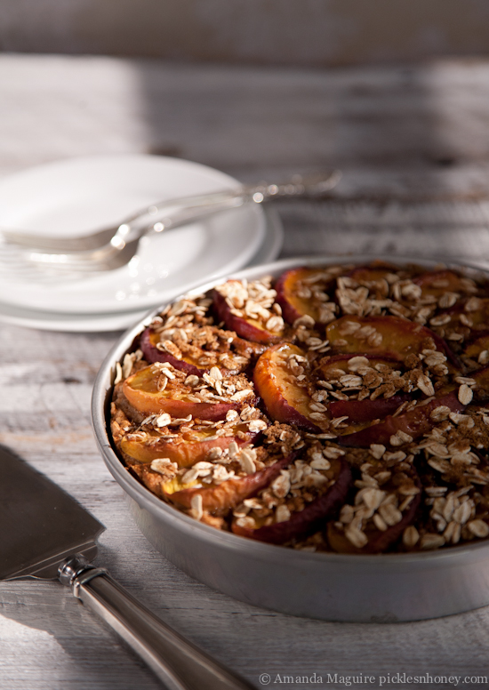 Nectarine-Topped Oatmeal Cake