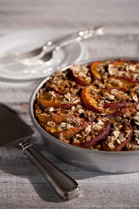 Vegan Nectarine-Topped Oatmeal Cake  1