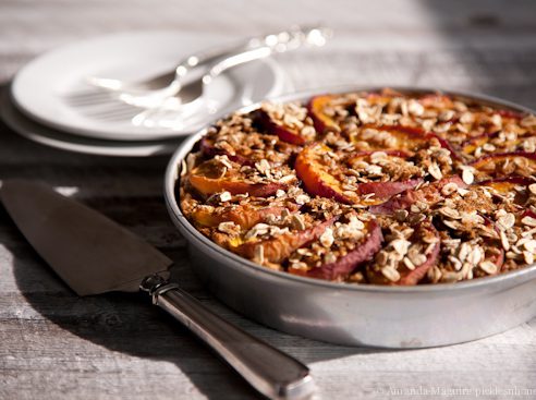 Vegan Nectarine-Topped Oat Cake