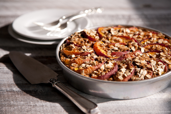 Vegan Nectarine-Topped Oat Cake