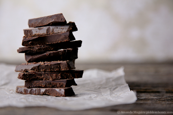 Spiked Eggnog Dark Chocolate (Vegan) // picklesnhoney.com