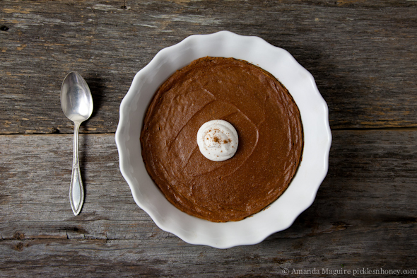 Crustless Sweet Potato Pie (or Quick No-Bake Pudding) with Coconut Whipped Cream - Vegan & GF // picklesnhoney.com