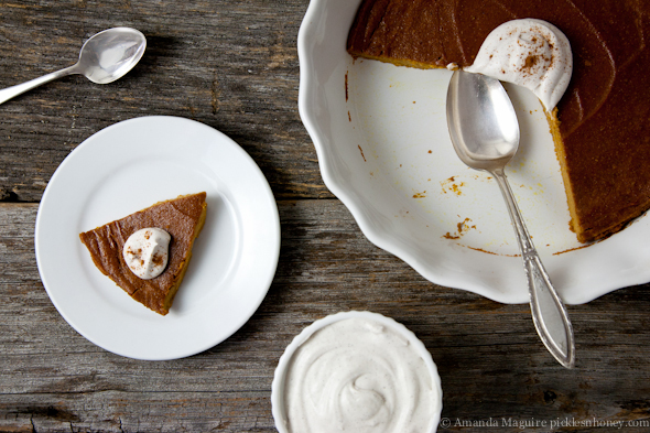 Crustless Sweet Potato Pie (or Quick No-Bake Pudding) with Coconut Whipped Cream - Vegan & GF // picklesnhoney.com