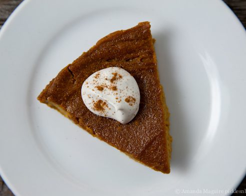 Crustless Sweet Potato Pie (or Quick No-Bake Pudding) with Coconut Whipped Cream - Vegan & GF // picklesnhoney.com