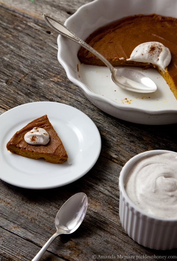 Crustless Sweet Potato Pie (or Quick No-Bake Pudding) with Coconut Whipped Cream - Vegan & GF // picklesnhoney.com