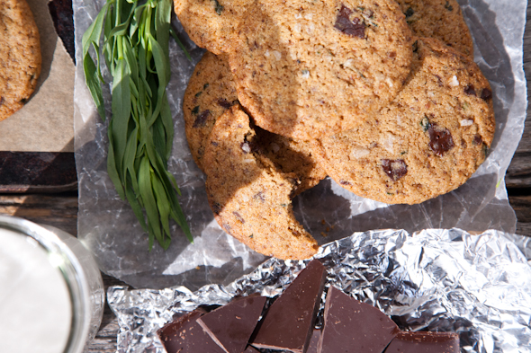 Tarragon Salted Dark Chocolate Chunk Cookies (Vegan & Gluten-Free) | picklesnhoney.com