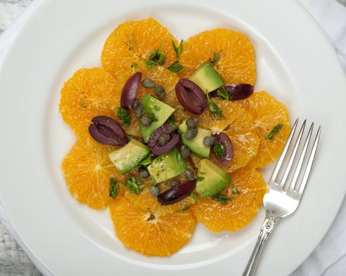 Orange Avocado Salad with Olives, Capers & Parsley | picklesnhoney.com