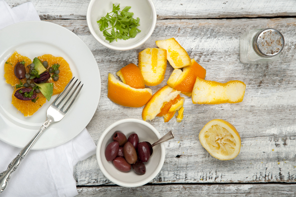 Orange Avocado Salad with Olives, Capers & Parsley | picklesnhoney.com