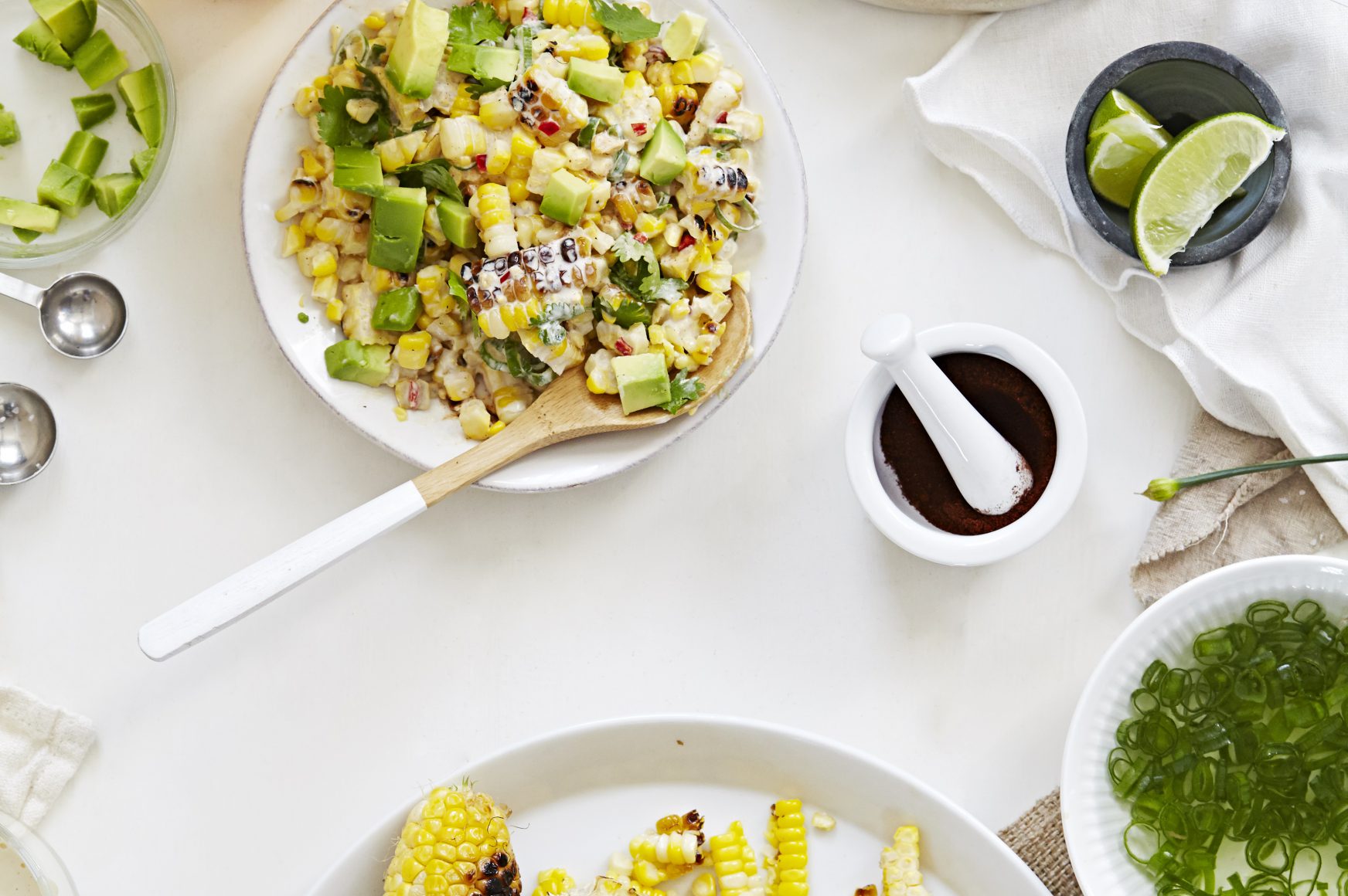 Mexican Roasted Corn Salad with Avocado + Salad Samurai Cookbook Review & Giveaway | picklesnhoney.com