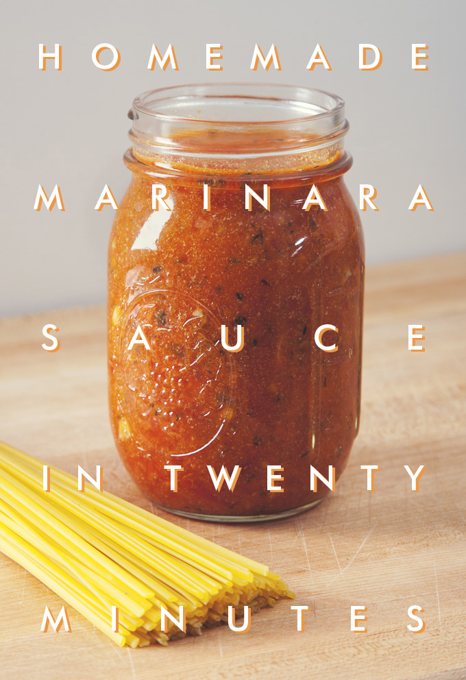 AWESOME Marinara Sauce in just 20 minutes! Use whole peeled tomatoes for a classic marinara, or diced tomatoes for a chunky sauce. | picklesnhoney.com #marinara #sauce #tomato #spaghetti #vegan #glutenfree #sugarfree #recipe #italian