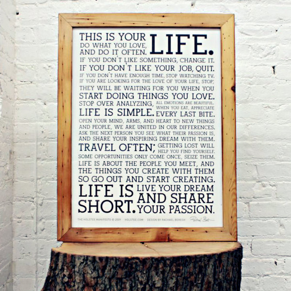 Holstee Manifesto Poster | picklesnhoney.com