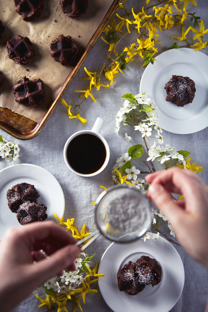 Vegan Triple Dark Chocolate Waffle Cookies | picklesnhoney.com 