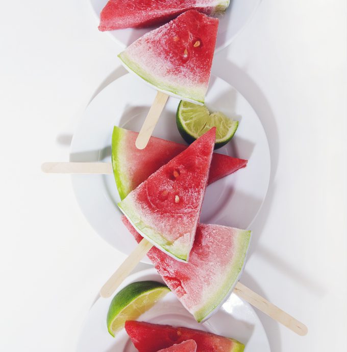 The Easiest Sliced Watermelon Margarita Popsicles | picklesnhoney.com #vegan #glutenfree