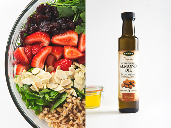 Arugula, Almond & Farro Salad | picklesnhoney.com #vegan #salad #farro #recipe