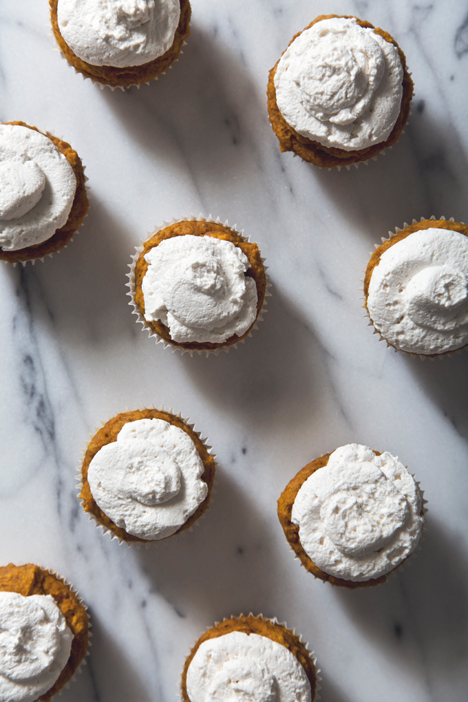 Pumpkin Muffins with Honey Coconut Whipped Cream | picklesnhoney.com #eggfree #dairyfree #pumpkin #muffins #recipe