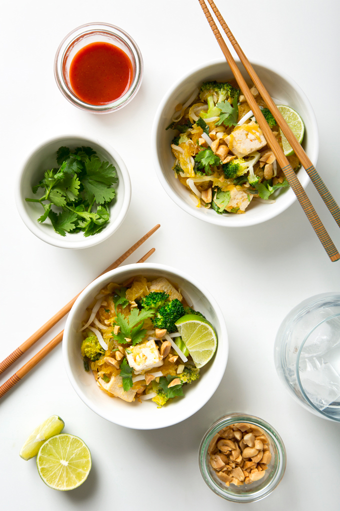 Vegan Spaghetti Squash Pad Thai With Tofu Gluten Free