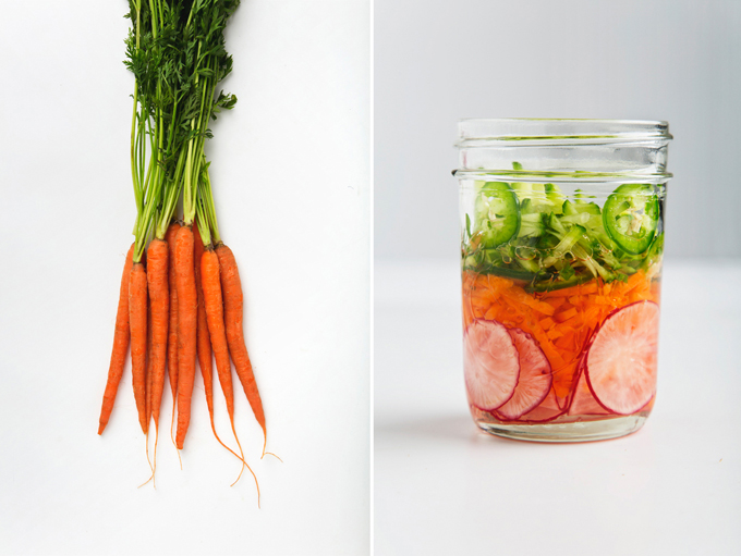 Tofu Banh Mi Bowls with Quick Pickles | picklesnhoney.com #vegan #banhmi #recipe