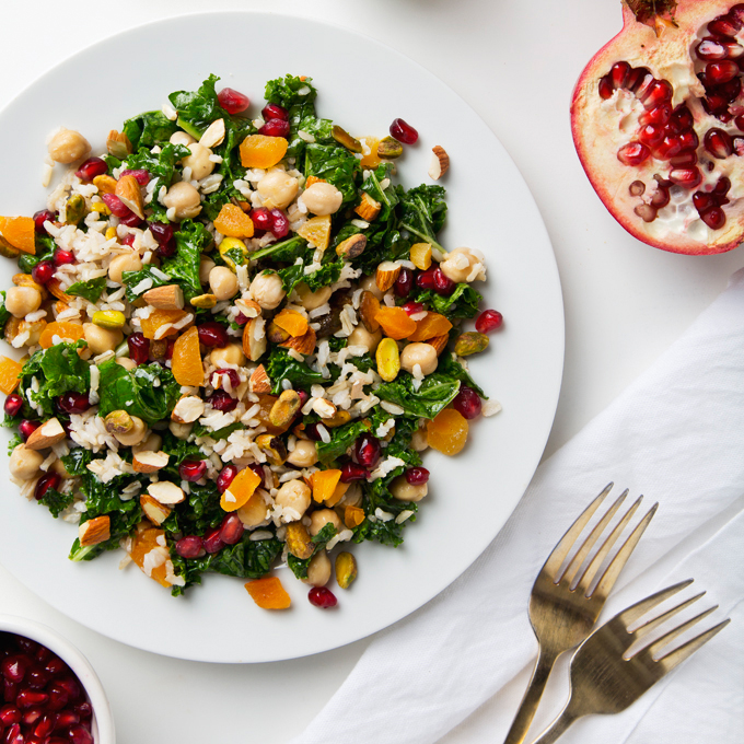 Winter Brown Rice & Kale Salad | picklesnhoney.com #salad #kale #vegan #recipe