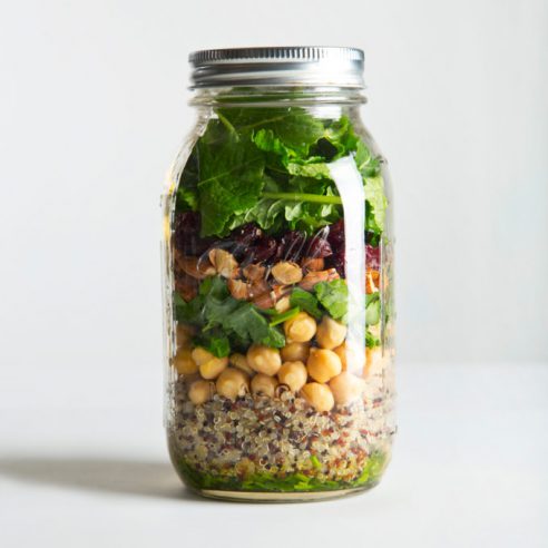 Quinoa & Kale Mason Jar Salad | picklesnhoney.com #quinoa #kale #salad #recipe