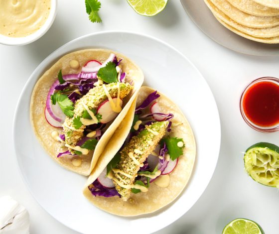 Vegan Quinoa Taco Salad Recipe with Garlicky Cashew Cream Dressing