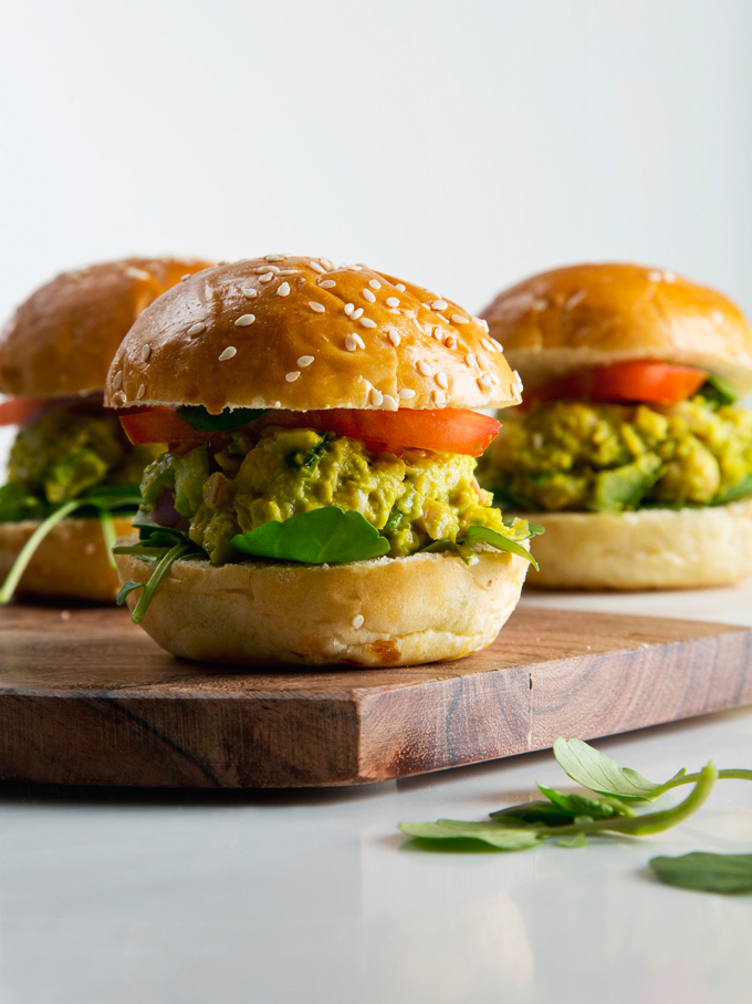 Avocado Chickpea Salad Sandwiches | picklesnhoney.com #vegan #avocado #chickpea #salad #sandwich #recipe