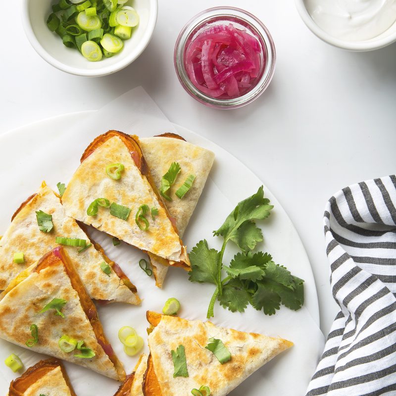 Vegan Sweet Potato Quesadillas | picklesnhoney.com #vegan #quesadillas #recipe #sweetpotato