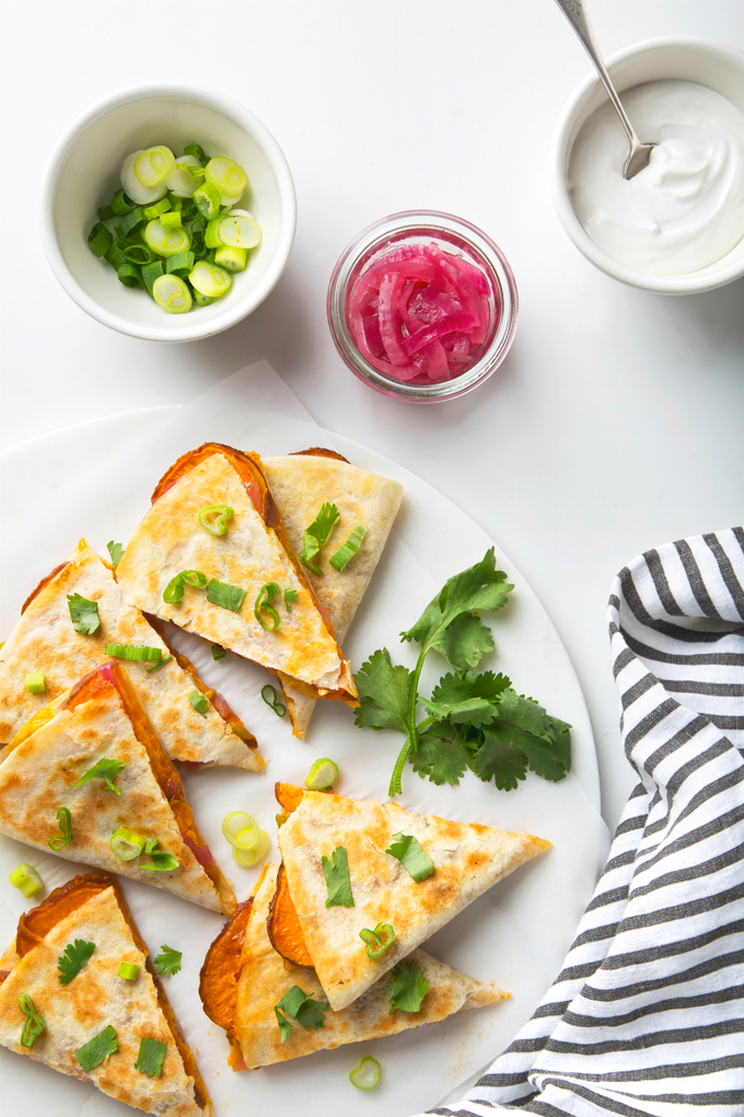 Vegan Sweet Potato Quesadillas | picklesnhoney.com #vegan #quesadillas #recipe #sweetpotato