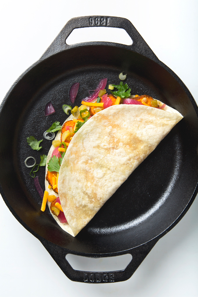 Vegan Sweet Potato Quesadillas | picklesnhoney.com #vegan #quesadillas #recipe #sweetpotato