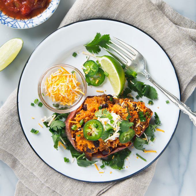 Twice Baked Sweet Potatoes | picklesnhoney.com #vegan #sweetpotatoes #glutenfree #recipe #lunch #dinner