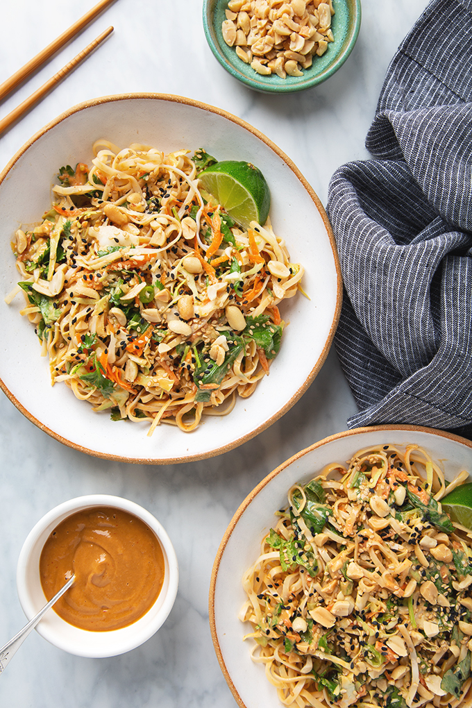 Better-Than-Takeout Thai Noodle Salad with Peanut Dressing | picklesnhoney.com #vegan #thai #noodles #salad #recipe #lunch #dinner