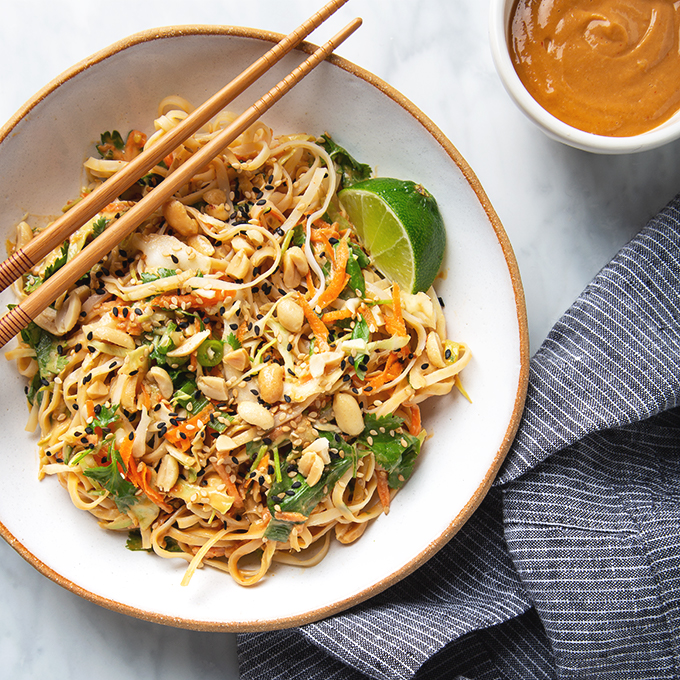 Better-Than-Takeout Thai Noodle Salad with Peanut Dressing | picklesnhoney.com #vegan #thai #noodles #salad #recipe #lunch #dinner