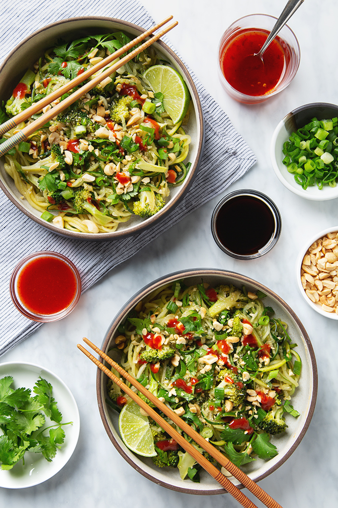 30-Minute Cucumber Noodle Pad Thai | picklesnhoney.com #cucumber #noodles #padthai #recipe #vegan #glutenfree #lunch #dinner