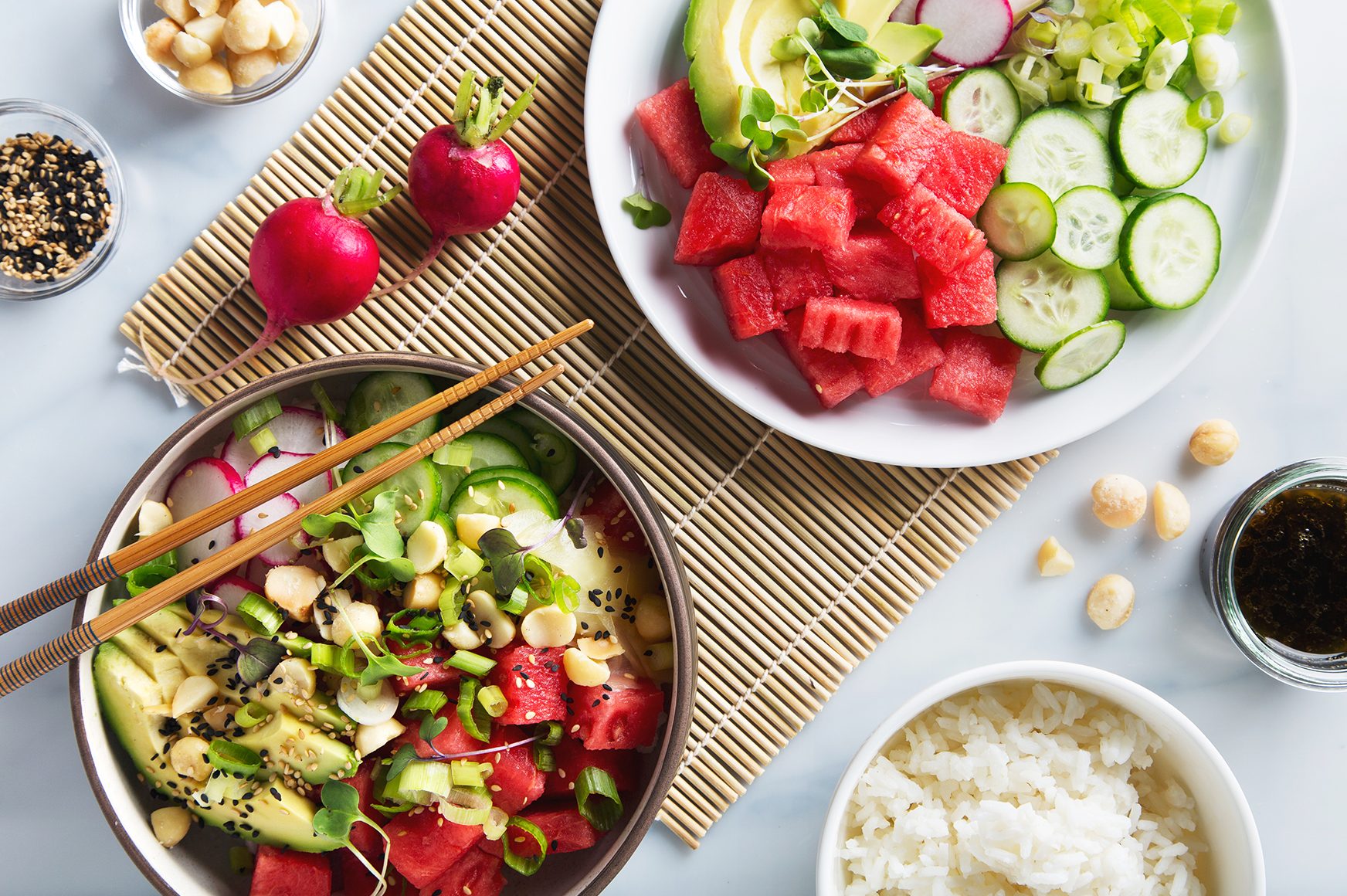 Watermelon Poke Bowl | picklesnhoney.com #watermelon #poke #recipe #lunch #dinner #vegan